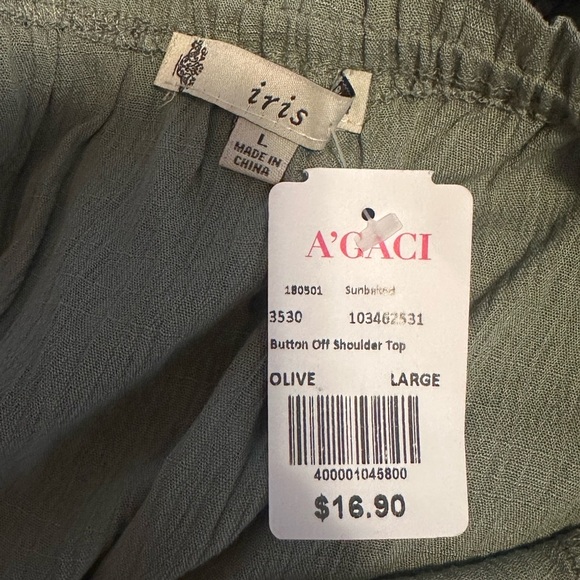 Women's Off-Shoulder Green Top - Picture 6 of 6